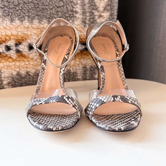 Gianvito Rossi Snake Print Clear Open Toe High Heels Sandals Women’s Size 38.5 - Picture 3 of 8